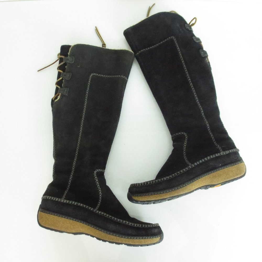 Timberland Mid-Calf Black Moccasin Boots Leather